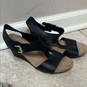Black Wedge Sandals